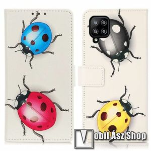 Notesz / mappa tok - KATICA MINTÁS - oldalra nyíló, rejtett mágneses záródás, belső zseb, asztali tartó funkció, szilikon belső - SAMSUNG Galaxy A22 4G (SM-A225F) kép