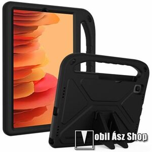 Shockproof EVA habszivacs védő tok - kitámasztható, hordozó füllel, asztali tartó funkciós - ERŐS VÉDELEM! - FEKETE - SAMSUNG Galaxy Tab A7 10.4 (2020) (SM-T500/T505) / (2022) (SM-T509) kép
