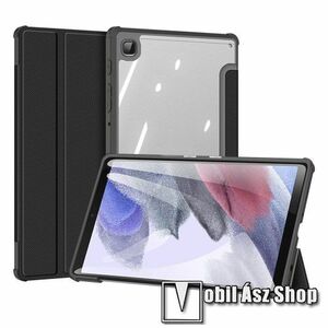 DUX DUCIS TOBY Series notesz / mappa tok - FEKETE - átlátszó hátlap, oldalra nyíló flip cover, TRIFOLD asztali tartó funkciós, PU bőrrel bevont, mágneses záródás, szilikon belső - SAMSUNG Galaxy Tab A7 Lite (SM-T220 / SM-T225) - GYÁRI kép