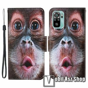 Notesz / mappa tok - MAJOM MINTÁS - oldalra nyíló, rejtett mágneses záródás, belső zseb, asztali tartó funkció, szilikon belső - Xiaomi Redmi Note 10 / Note 10S / Poco M5s kép