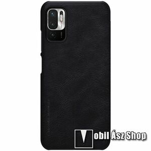 NILLKIN QIN notesz tok / flip tok - oldalra nyíló flip cover, bankkártyatartó zseb, műanyag belső - FEKETE - Xiaomi Redmi Note 10 5G / Redmi Note 10T 5G / Poco M3 Pro 5G - GYÁRI kép