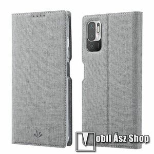 VILI DMX SLIM DESIGN notesz / mappa tok - SZÜRKE - oldalra nyíló flip cover, asztali tartó funkció, mágneses záródás, szilikon belső - Xiaomi Redmi Note 10 5G / Redmi Note 10T 5G / Poco M3 Pro 5G - GYÁRI kép