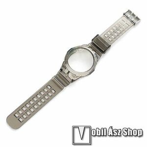 Okosóra szilikon szíj / szilikon tok - ÁTTETSZŐ SZÜRKE - 250mm hosszú - HUAWEI Watch GT 2 46mm kép