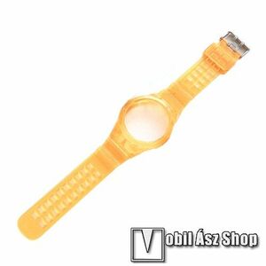 Okosóra szilikon szíj / szilikon tok - ÁTTETSZŐ NARANCSSÁRGA - 250mm hosszú - HUAWEI Watch GT 2 46mm kép
