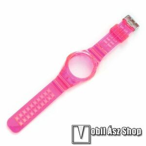 Okosóra szilikon szíj / szilikon tok - ÁTTETSZŐ RÓZSASZÍN - 250mm hosszú - HUAWEI Watch GT 2 46mm kép