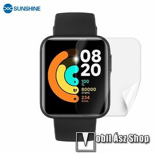 Xiaomi Mi Watch Lite, Redmi Watch, Sunshine Hydrogel TPU okosóra képernyővédő fólia, Ultra Clear, Önregeneráló!, 1db kép
