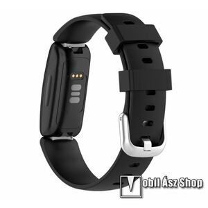 Okosóra szíj - szilikon - FEKETE - S méret - Fitbit Inspire 2 kép