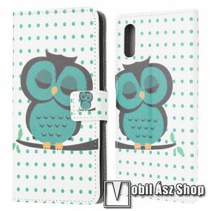 Notesz / mappa tok - ALVÓ BAGOLY MINTÁS - oldalra nyíló, rejtett mágneses záródás, belső zseb, asztali tartó funkció, szilikon belső - SAMSUNG Galaxy Xcover 5 (SM-G525F) kép