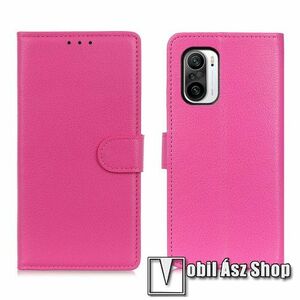 WALLET notesz tok / flip tok - RÓZSASZÍN - asztali tartó funkciós, oldalra nyíló, rejtett mágneses záródás, bankkártyatartó zseb, szilikon belső - Xiaomi Redmi K40 / Redmi K40 Pro / Redmi K40 Pro Plus / Mi 11i / Mi 11X / Mi 11X Pro / Poco F3 kép
