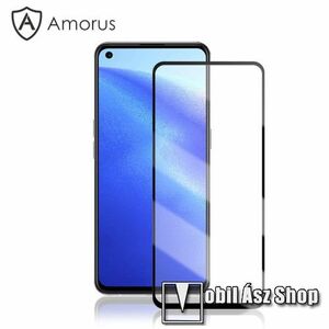 AMORUS előlap védő karcálló edzett üveg, TELJES KIJELZŐT VÉDI! - FEKETE - 9H, A teljes felületén tapad! - Oppo Reno5 K / Reno5 4G / Reno5 5G / Find X3 Lite - GYÁRI kép