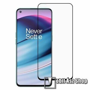 RURIHAI 3D előlap védő karcálló edzett üveg, 0.26mm, a teljes felületén tapad - FEKETE - OnePlus Nord CE 5G - A TELJES KIJELZŐT VÉDI! - GYÁRI kép