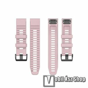 Okosóra szíj, Szilikon, 124+91mm hosszú, 26mm, QUICKFIT, Rózsaszín, Garmin D2 Mach 1 Pro 51mm, Enduro 3, fenix 8 51mm, Descent Mk3i 51mm, fenix 7X, 7X Pro, 6X, 6X Pro, tactix 7 kép