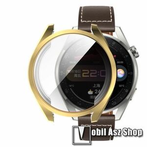 Okosóra szilikon védő tok / keret - GALVANIZÁLT ARANY - Szilikon előlapvédő is! - HUAWEI Watch 3 Pro 48mm kép