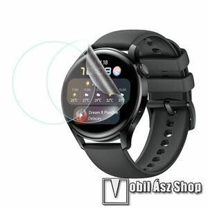 Huawei Watch 3 46mm, TPU okosóra képernyővédő fólia, 2db, Clear, törlőkendővel kép
