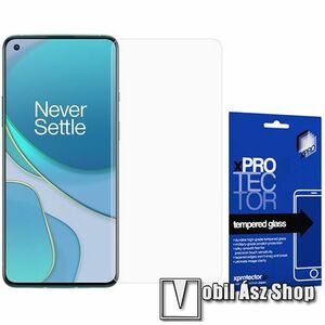 Xpro előlap védő karcálló edzett üveg - 0, 33 mm vékony, 9H, Arc Edge, A képernyő sík részét védi - OnePlus 9 - GYÁRI kép