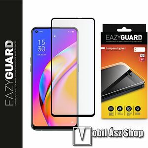 EAZYGUARD előlap védő karcálló edzett üveg - FEKETE - 9H, 2.5D, Arc Edge - A TELJES KIJELZŐT VÉDI! - Oppo Reno5 Z / Oppo Reno5 F - GYÁRI kép