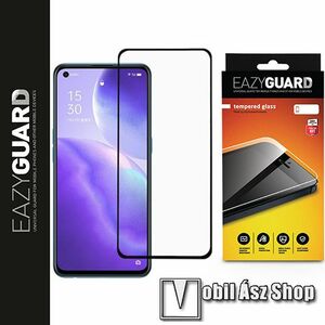 EAZYGUARD előlap védő karcálló edzett üveg - FEKETE - 9H, 2.5D, Arc Edge - A TELJES KIJELZŐT VÉDI! - Oppo Reno5 4G / Oppo Reno5 5G - GYÁRI kép