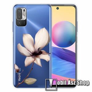 Szilikon védő tok / hátlap - VIRÁG MINTÁS - ÁTLÁTSZÓ - Xiaomi Redmi Note 10 5G / Redmi Note 10T 5G / Poco M3 Pro 5G kép