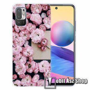 Szilikon védő tok / hátlap - RÓZSASZÍN VIRÁG MINTÁS - Xiaomi Redmi Note 10 5G / Redmi Note 10T 5G / Poco M3 Pro 5G kép