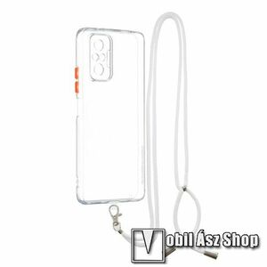 OTT! TRANSPARENT műanyag védő tok / átlátszó hátlap - FEKETE - szilikon szegély, állítható vállpánt, erősített sarkok, ERŐS VÉDELEM! - Xiaomi Redmi Note 10 Pro / Redmi Note 10 Pro Max kép