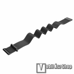 Okosóra milánói szíj - rozsdamentes acél, mágneses, 18mm széles - FEKETE - Xiaomi Mi Watch (For China Market) / Fossil Gen 4 / Garmin Vivoactive 4s / HUAWEI TalkBand B5 kép