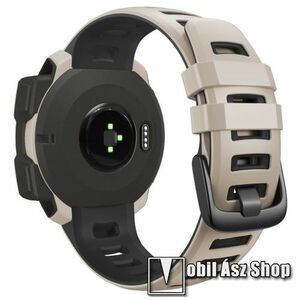 Okosóra szíj - szilikon - FEKETE / FEHÉR - 100mm +130mm hosszú - Garmin Instinct / Instinct Solar / Instinct Esports kép