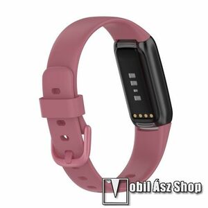 Okosóra szíj - szilikon - RÓZSASZÍN - 91mm + 133mm hosszú, L-es méret - Fitbit Luxe kép