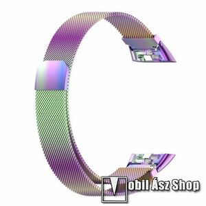 Okosóra milánói szíj - rozsdamentes acél, mágneses - SZÍNES - 225mm hosszú - HUAWEI Band 6 / HONOR Band 6 / HONOR Band 7 kép