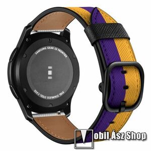 Valódi bőr okosóra szíj - KOBE BRYANT BLACK MAMBA MINTÁS - valódi bőr, 120mm + 90mm hosszú, 22mm széles - SAMSUNG Galaxy Watch 46mm / Watch GT2 46mm / Watch GT 2e / Galaxy Watch3 45mm / Honor MagicWatch 2 46mm kép