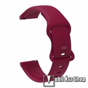 Okosóra szíj - szilikon - BORDÓ - 94mm + 130mm hosszú, 22mm széles - SAMSUNG Galaxy Watch 46mm / Watch GT2 46mm / Watch GT 2e / Galaxy Watch3 45mm / Honor MagicWatch 2 46mm kép