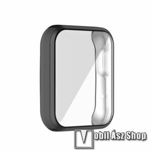 Okosóra szilikon védő tok / keret - GALVANIZÁLT FEKETE - Szilikon előlapvédő is! - Xiaomi Mi Watch Lite / Xiaomi Redmi Watch kép