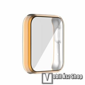 Okosóra szilikon védő tok / keret - GALVANIZÁLT ROSE GOLD - Szilikon előlapvédő is! - Xiaomi Mi Watch Lite / Xiaomi Redmi Watch kép