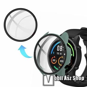 Okosóra műanyag védő tok / keret - ZÖLD - 9H edzett üveg előlap védő is! - Xiaomi Mi Watch Color Sport / Mi Watch Revolve Active kép