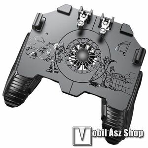 UNIVERZÁLIS Kontroller / Joystick - ravasz FPS játékokhoz, gamepad, beépített hűtőventilátor, beépített 500mAh akkumulátor, 6.5"-os méretig kompatibilis okostelefonokkal - FEKETE kép