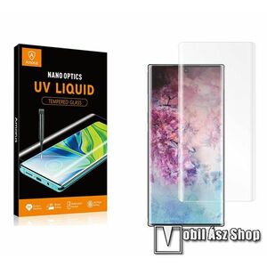 AMORUS 3D Full Glue UV Liquid előlap védő karcálló edzett üveg - ÁTLÁTSZÓ - 0.3mm, UV lámpával, a teljes kijelzőt védi - SAMSUNG Galaxy Note10 Plus (SM-N975F) / Galaxy Note10 Plus 5G (SM-N976F) - GYÁRI kép