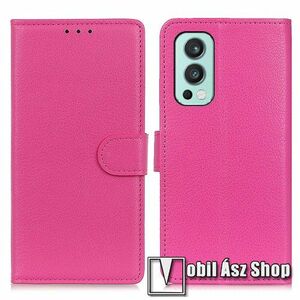 WALLET notesz tok / flip tok - RÓZSASZÍN - asztali tartó funkciós, oldalra nyíló, rejtett mágneses záródás, bankkártyatartó zseb, szilikon belső - OnePlus Nord 2 5G kép