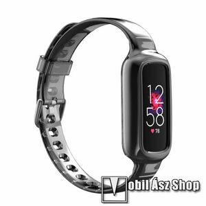 Okosóra szilikon szíj / szilikon tok - ÁTTETSZŐ SZÜRKE - 154mm hosszú - Fitbit Luxe kép