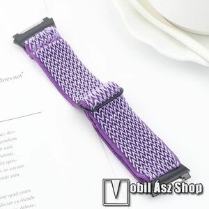 Okosóra szíj - szövet, sztreccses, állítható - LILA - 180mm hosszú - Fitbit Ionic kép