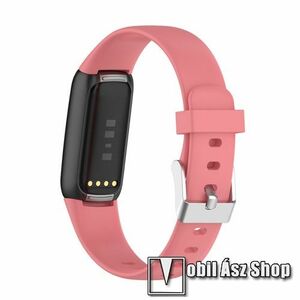 Okosóra szíj - szilikon - RÓZSASZÍN - 132mm + 91mm hosszú - Fitbit Luxe kép