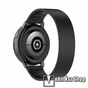 Okosóra szíj - rugalmas szilikon - FEKETE - 170mm hosszú, 20mm széles - SAMSUNG Galaxy Watch 42mm / Amazfit GTS / Galaxy Watch3 41mm / HUAWEI Watch GT 2 42mm / Galaxy Watch Active / Active 2 kép