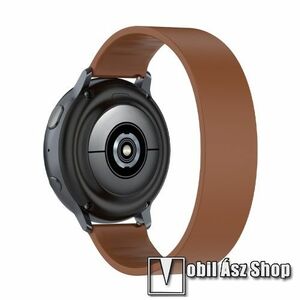 Okosóra szíj - rugalmas szilikon - BARNA - 170mm hosszú, 20mm széles - SAMSUNG Galaxy Watch 42mm / Amazfit GTS / Galaxy Watch3 41mm / HUAWEI Watch GT 2 42mm / Galaxy Watch Active / Active 2 kép
