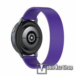 Okosóra szíj - rugalmas szilikon - LILA - 170mm hosszú, 20mm széles - SAMSUNG Galaxy Watch 42mm / Amazfit GTS / Galaxy Watch3 41mm / HUAWEI Watch GT 2 42mm / Galaxy Watch Active / Active 2 kép
