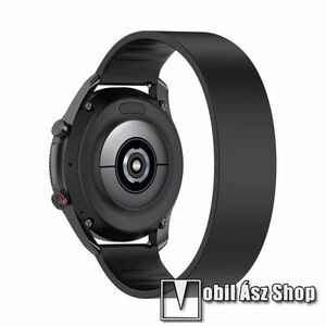 Okosóra szíj - rugalmas szilikon - FEKETE - 170mm hosszú, 22mm széles - SAMSUNG Galaxy Watch 46mm / Watch GT2 46mm / Watch GT 2e / Galaxy Watch3 45mm / Honor MagicWatch 2 46mm kép