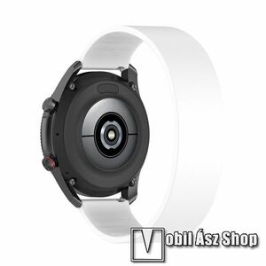 Okosóra szíj - rugalmas szilikon - FEHÉR - 170mm hosszú, 22mm széles - SAMSUNG Galaxy Watch 46mm / Watch GT2 46mm / Watch GT 2e / Galaxy Watch3 45mm / Honor MagicWatch 2 46mm kép