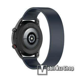 Okosóra szíj - rugalmas szilikon - ÉJKÉK - 170mm hosszú, 22mm széles - SAMSUNG Galaxy Watch 46mm / Watch GT2 46mm / Watch GT 2e / Galaxy Watch3 45mm / Honor MagicWatch 2 46mm kép