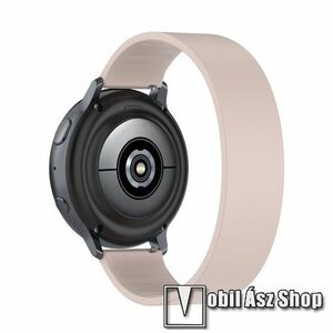 Okosóra szíj - rugalmas szilikon - RÓZSASZÍN - 170mm hosszú, 20mm széles - SAMSUNG Galaxy Watch 42mm / Amazfit GTS / Galaxy Watch3 41mm / HUAWEI Watch GT 2 42mm / Galaxy Watch Active / Active 2 kép