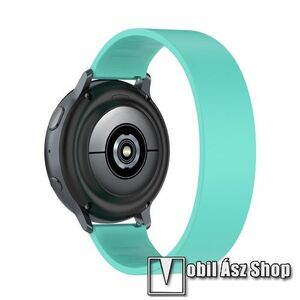 Okosóra szíj - rugalmas szilikon - CYAN - 170mm hosszú, 20mm széles - SAMSUNG Galaxy Watch 42mm / Amazfit GTS / Galaxy Watch3 41mm / HUAWEI Watch GT 2 42mm / Galaxy Watch Active / Active 2 kép