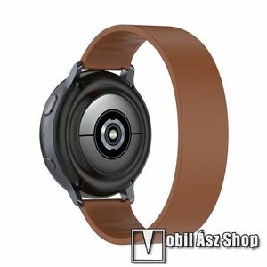 Okosóra szíj - rugalmas szilikon - BARNA - 170mm hosszú, 20mm széles - SAMSUNG Galaxy Watch 42mm / Amazfit GTS / Galaxy Watch3 41mm / HUAWEI Watch GT 2 42mm / Galaxy Watch Active / Active 2 kép