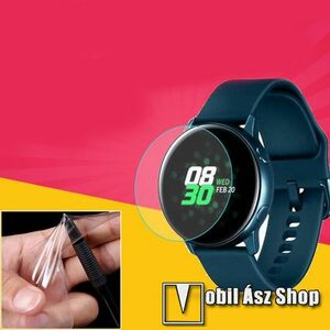 Samsung Galaxy Watch4 44mm, TPU okosóra képernyővédő fólia, 1db, Clear, törlőkendővel kép