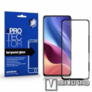 Xpro előlap védő karcálló edzett üveg - FEKETE - 9H, 0, 33mm, A teljes felületén tapad! - A TELJES KIJELZŐT VÉDI! - Xiaomi Redmi K40 / Redmi K40 Pro / Redmi K40 Pro Plus / Mi 11i / Mi 11X / Mi 11X Pro / Poco F3 - GYÁRI - GYÁRI kép